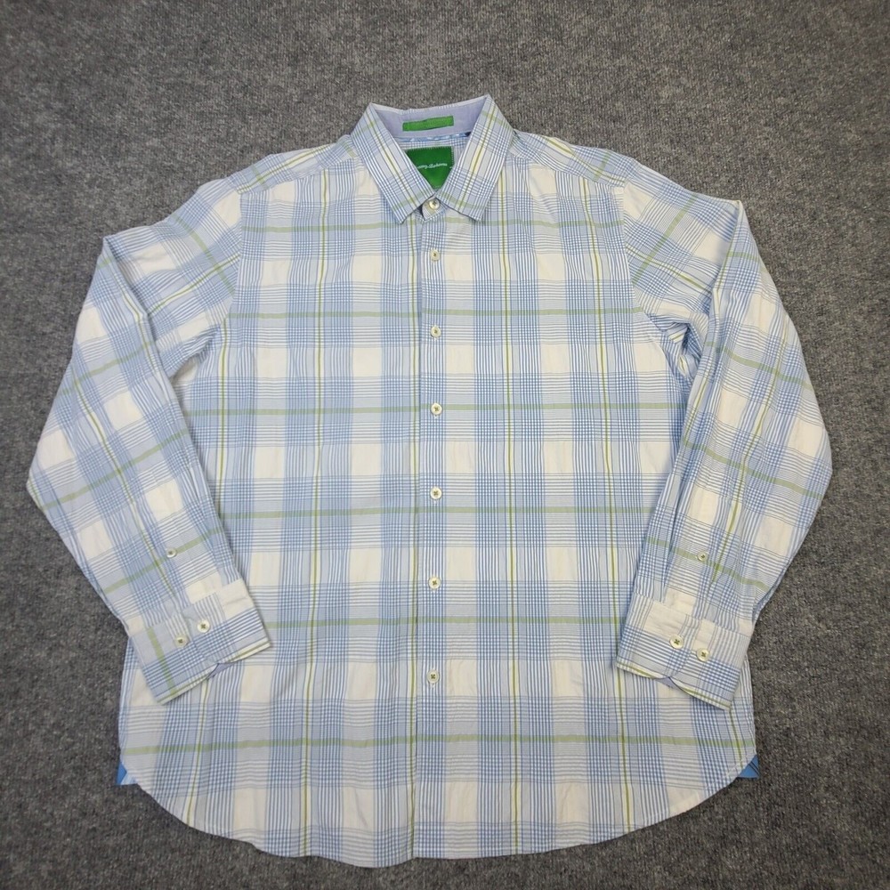 Tommy Bahama Mens Casual Button Up Shirt Large Long Sleeve Stretch Modern Fit